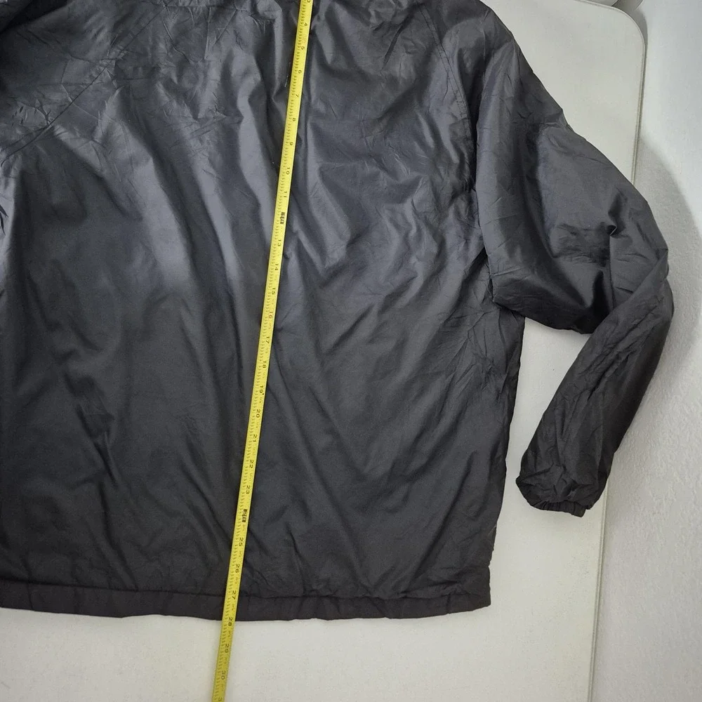 Athletrium Jacket Mens Small Black Nylon Coaches‎ Windbreaker Lined Snap Front